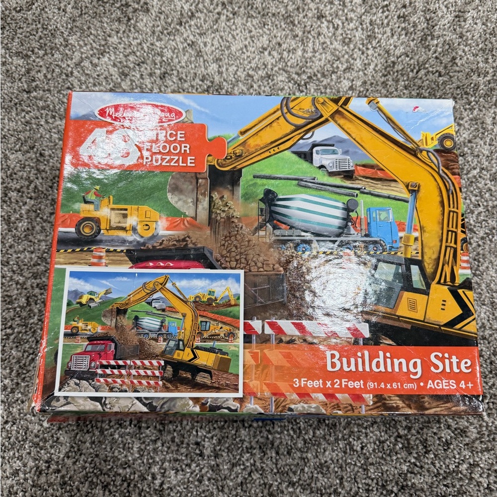 Melissa & Doug Building Site Puzzle - Yellow and Blue